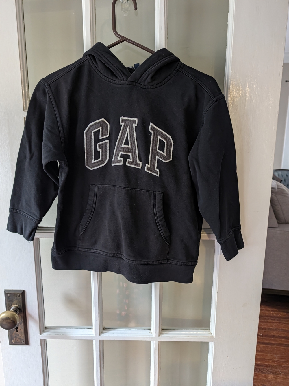 GAP Black Hoodie For Boys In Size S 6/7 Y2k Oversized Causal School Wear
